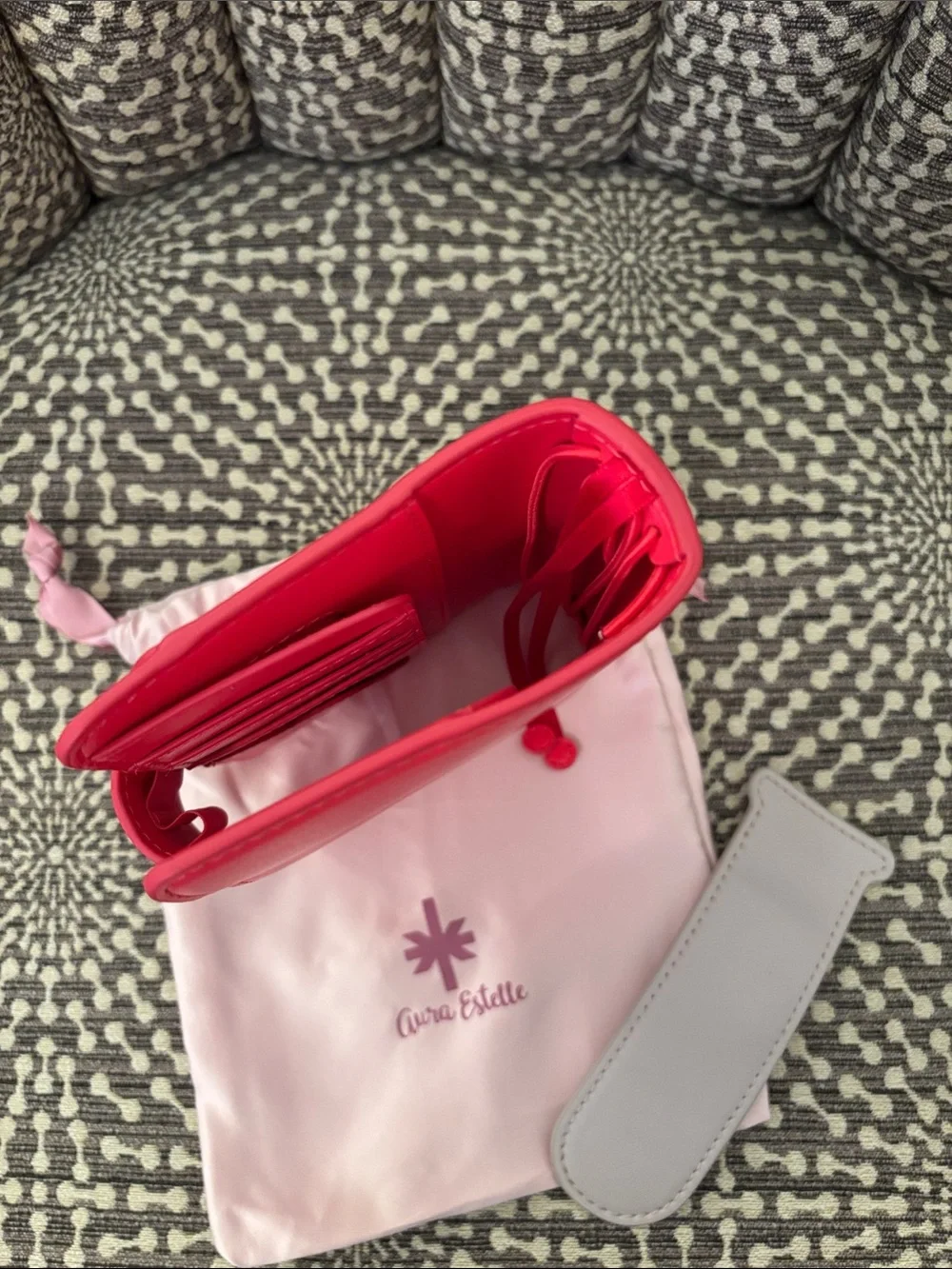 Aura Estelle Passport Size Travelers Style Planner Cover Cherry Red & dustbag